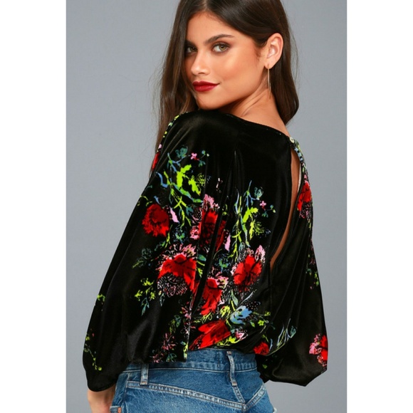 Free People Tops - Free People Slouchy Babe Velvet Bodysuit